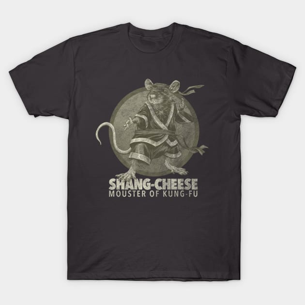 Shang-Cheese Mouster of Kung-Fu - mono T-Shirt by ThirteenthFloor